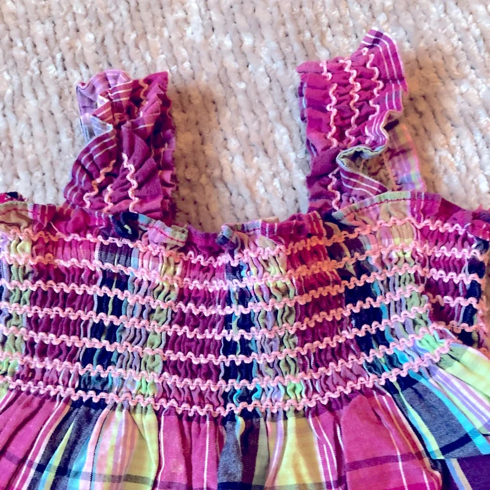 GAP Baby‎ Madras Plaid Smocked Sundress 0-3 Months